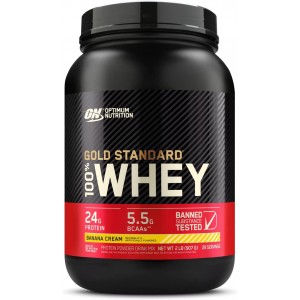 Сывороточный изолят, Optimum Nutrition, 100% Whey Gold Standard - 909 г - Банан