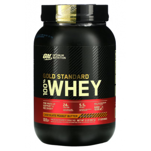 Сывороточный изолят, Optimum Nutrition, 100% Whey Gold Standard - 909 г - Шоколад с арахисовой пастой