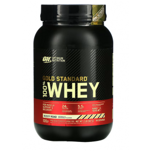 Сывороточный изолят, Optimum Nutrition, 100% Whey Gold Standard - 909 г - Роки роуд десерт