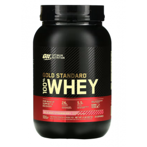 Сывороточный изолят, Optimum Nutrition, 100% Whey Gold Standard - 909 г - Клубника