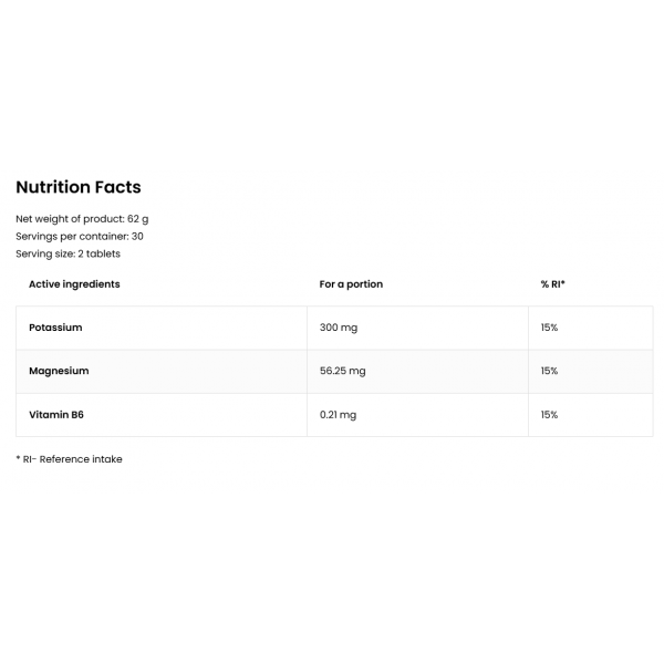 Магний, Калий + Витамин В6, OstroVit, Magnesium + Potassium - 60 таб