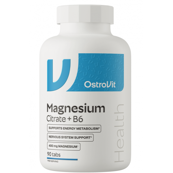 Магній цитрат з вітаміном В6, OstroVit, Magnesium Citrate 400mg + B6 - 90 таб
