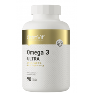 Омега 3 (550 мг) + витамин Е, OstroVit, Omega 3 Ultra - 90 капс