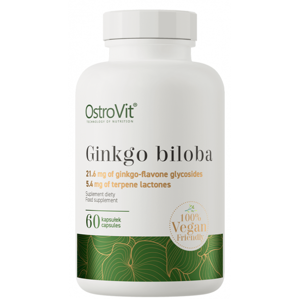 Гинко Билоба растительный экстракт, OstroVit, Ginkgo Biloba - 60 капс