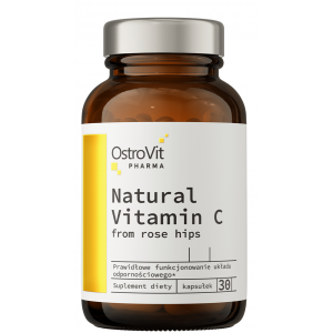 Органический витамин С, OstroVit, Pharma Natural Vitamin C from Rose Hips - 30 капс