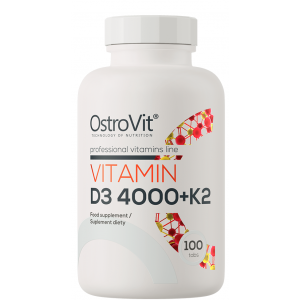 Витамин Д3 4000 МЕ + К2, OstroVit, Vitamin D3 4000 + K2 - 100 таб