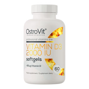 Витамин Д3, OstroVit, Vitamin D3 2000 МЕ - 60 софт гель