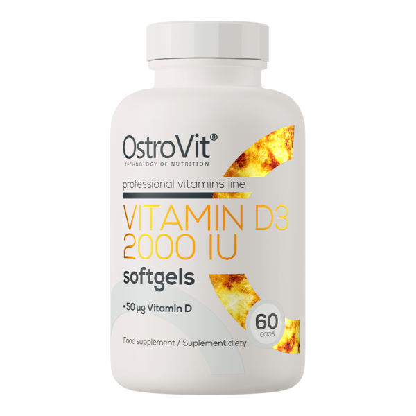 Витамин Д3, OstroVit, Vitamin D3 2000 МЕ - 60 софт гель