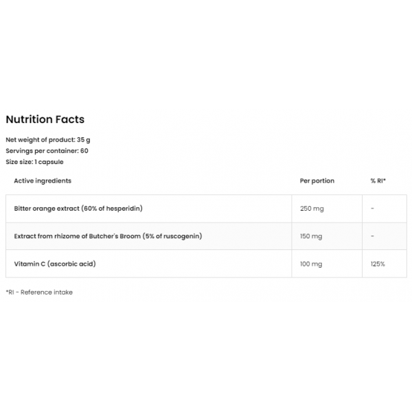 Гесперидин + Рускус + Витамин С, OstroVit, Pharma Ruszczyk + Hesperydyna + Witamina C - 60 капс