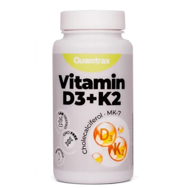 Вітамін Д3 + К2, Quamtrax, Vitamin D3 + K2 - 60 гель капс