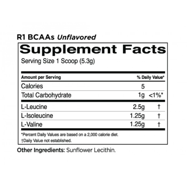 ВСАА без подсластителей и ароматизаторов, Rule 1, R1 BCAA - 159 г