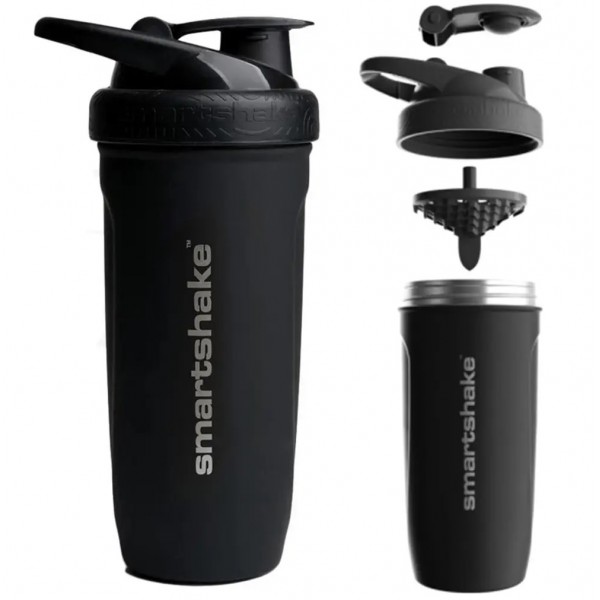 Шейкер металический, SmartShake, Reforce - 900 мл - black