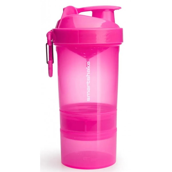 Шейкер с контейнерами, SmartShake, Original2GO - 600 мл - neon pink