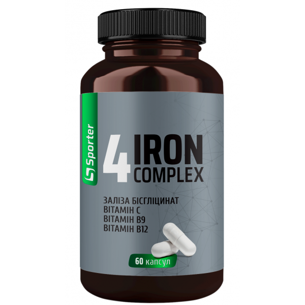 Комплекс з бісгліцинатом заліза, Sporter, 4 Iron complex - 60 капс