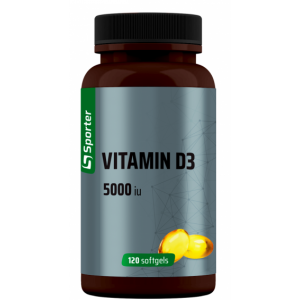 Витамин Д3, Sporter, Vitamin D3 5000 ME - 120 гель капс
