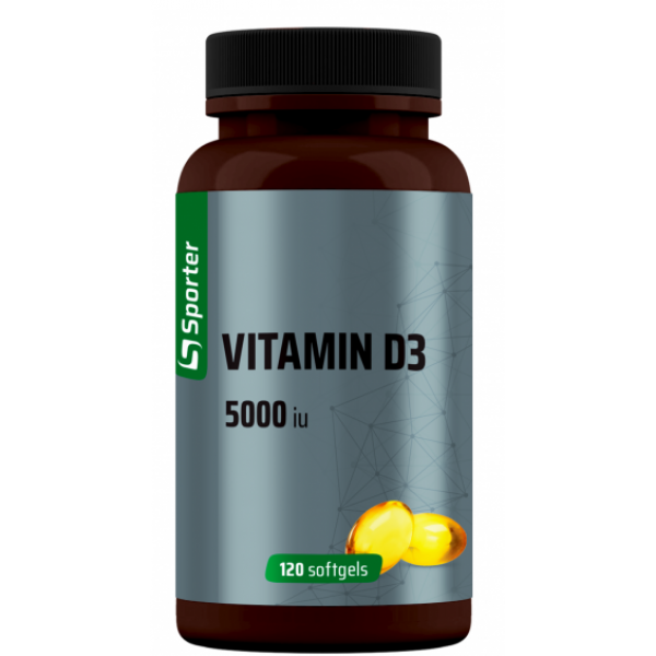 Витамин Д3, Sporter, Vitamin D3 5000 ME - 120 гель капс