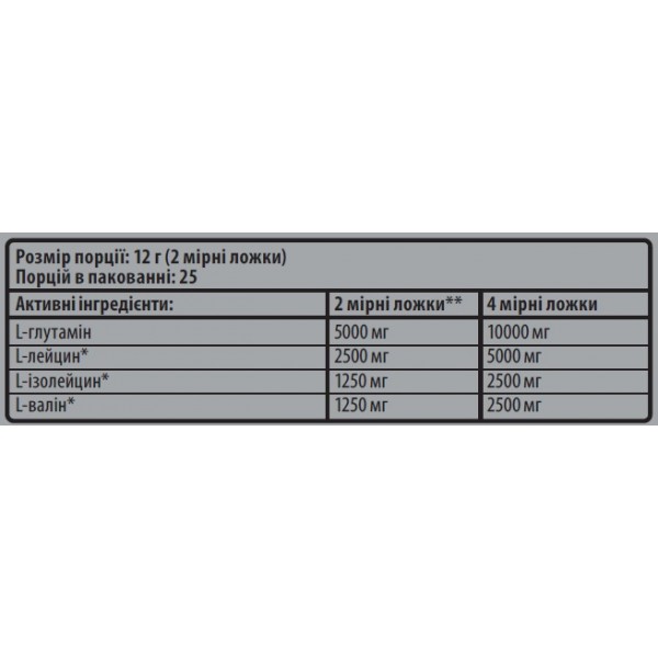 ВСАА + Глютамін, Sporter, Micronized BCAA + L-Glutamine 300 г
