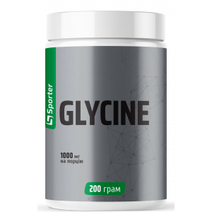 Глицин, аминокислота нейромедиатор, Sporter, Glycine - 200 г