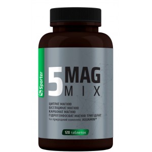 Магний +В6 (комплекс 5-ти форм), Sporter, 5 MAG MIX - 120 таб