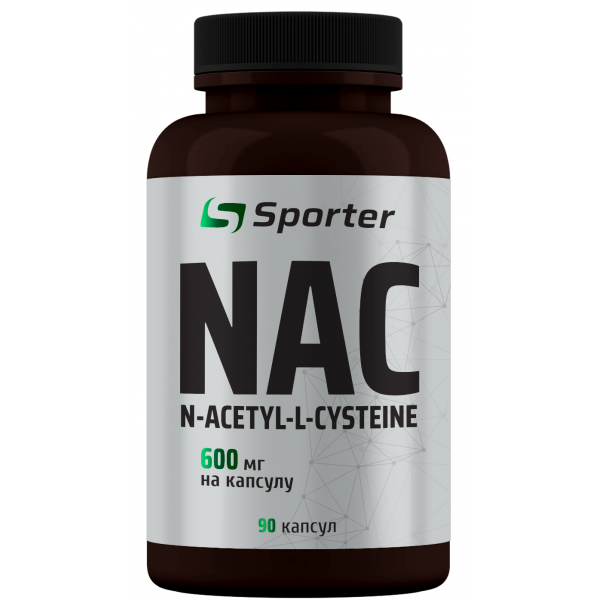 N-Ацетилцистеин, антиоксидант, Sporter, NAC 600 мг - 90 капс