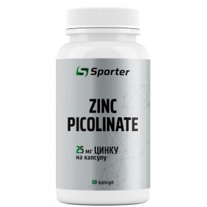 Цинк пиколинат (высокая биодоступность), Sporter, Zinc Picolinate 25 мг - 60 капс