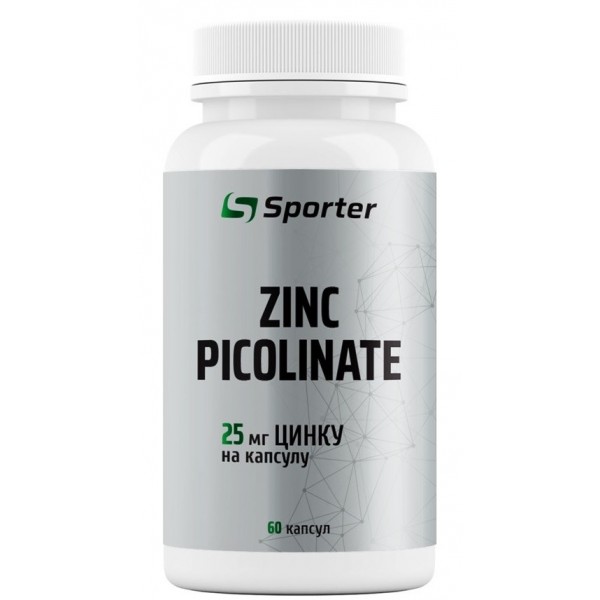 Цинк піколінат (висока біодоступність), Sporter, Zinc Picolinate 25 мг - 60 капс