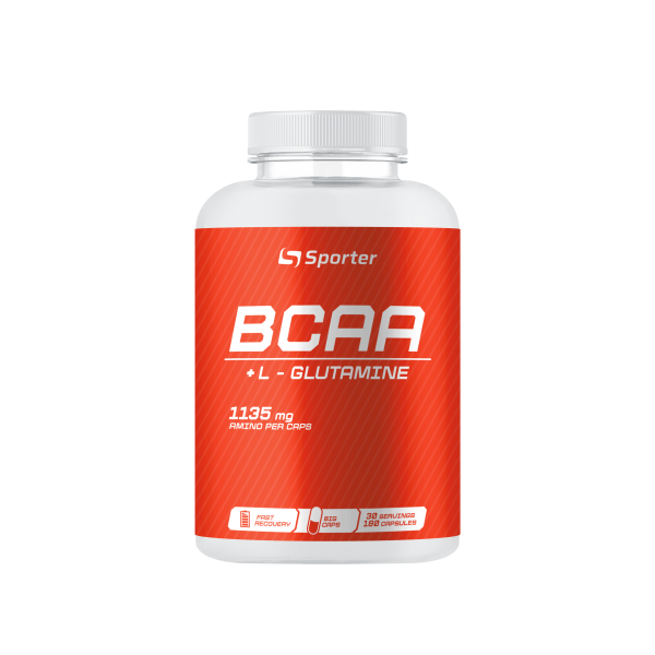 Незаменимые аминокислоты с Глютамином, Sporter, BCAA + Glutamine - 180 капс