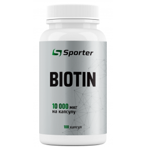 Біотин, Sporter, Biotin 10.000 мкг - 100 капс