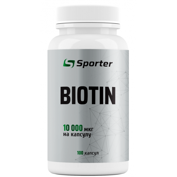 Біотин, Sporter, Biotin 10.000 мкг - 100 капс