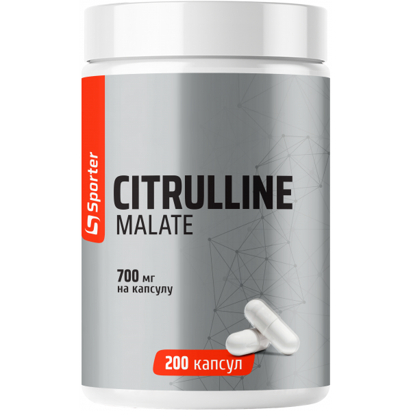 Л-Цитруллин малат аминокислота, Sporter, Citrulline Malate 700 мг - 200 капс