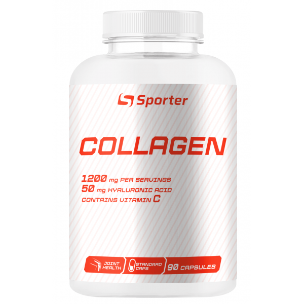 Коллаген + Гиалуроновая кислота, Sporter, Collagen - 90 капс