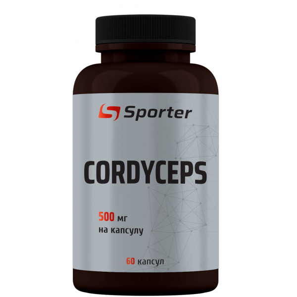 Кордіцепс, гриб-адаптоген, Sporter, Cordyceps 500 мг – 60 таб