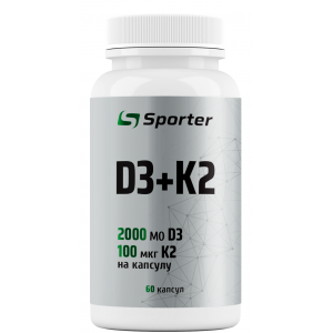 Д3 + К2 комплекс, Sporter, D3 + K2 - 60 капс