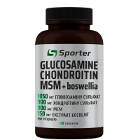 Базовый хондропротектор, Sporter, Glucosamine/Chondritin/MSM + Boswellia - 120 таб
