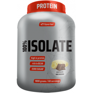 Протеїн ізолят сироваткового білка, Sporter, 100% Isolate - 1,8 кг - Шоколад-Банан