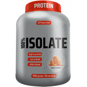 Протеїн ізолят сироваткового білка, Sporter, 100% Isolate - 1,8 кг - Солона карамель