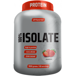 Протеїн ізолят сироваткового білка, Sporter, 100% Isolate - 1,8 кг - Полуниця