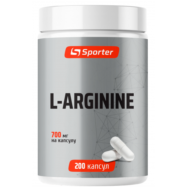 L-Аргінін (N.O. бустер), Sporter, L-Aginine 700 мг - 200 капс