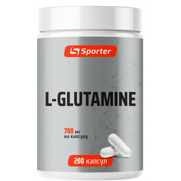 Глютамін 700 мг, Sporter, L-glutamine - 200 капсул