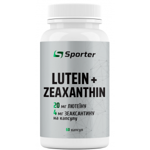 Вітаміни для очей, Лютеїн + Зеаксантин, Sporter, Lutein + Zeaxanthin - 60 капс