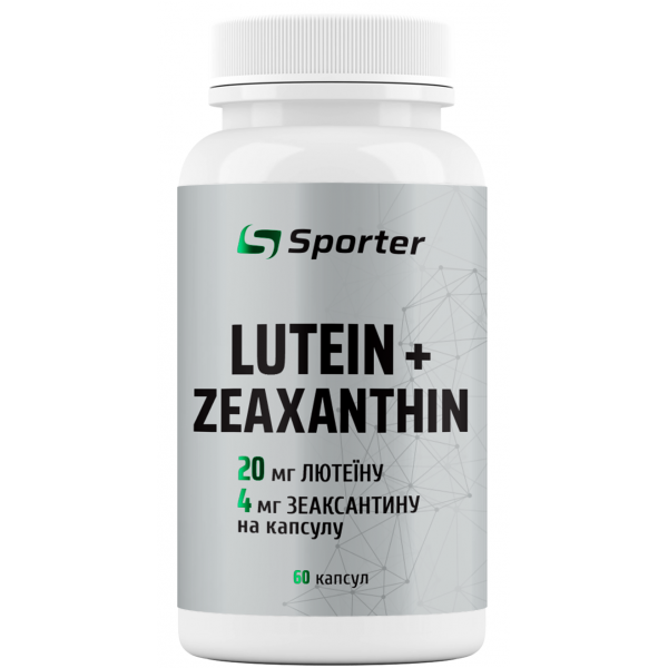 Вітаміни для очей, Лютеїн + Зеаксантин, Sporter, Lutein + Zeaxanthin - 60 капс