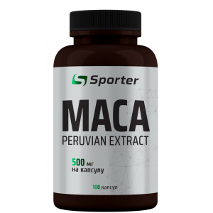 Мака перуанська, рослинний адаптоген, Sporter, Maca 500 мг - 100 капс