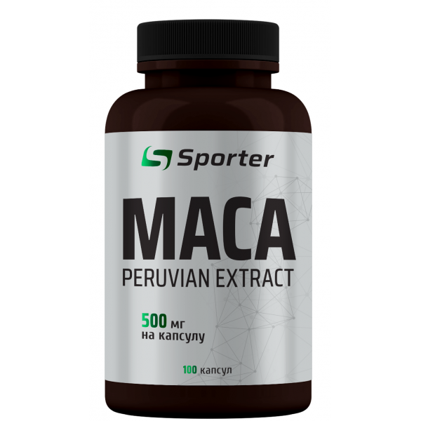 Мака перуанська, рослинний адаптоген, Sporter, Maca 500 мг - 100 капс