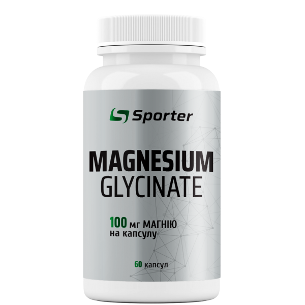 Магній гліцинат, Sporter, Magnesium Glycinate 100 мг - 60 капс