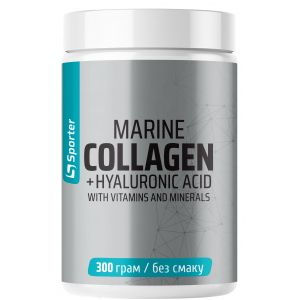 Пептиди рибного колагену, Sporter, Marine Collagen + Hyaluronic Acid - 300 г