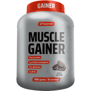 Гейнер висококалорійний з креатином, Sporter, Muscle Gainer - 3 кг - Печиво з кремом