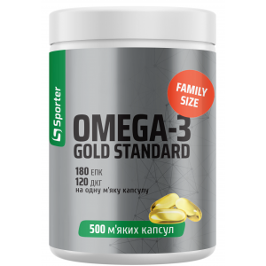 Омега 3 жирні кислоти, Sporter, Omega-3 Gold Standard - 500 гель капс