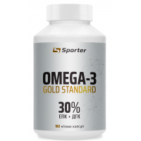 Риб'ячий жир (30% Омега-3), Sporter, Omega-3 Gold Standard 30% - 180 гель капс
