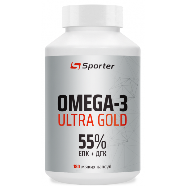 Омега-3 жирні кислоти (55% ЕПК+ДГК), Sporter, Omega-3 Ultra Gold - 180 гель капс