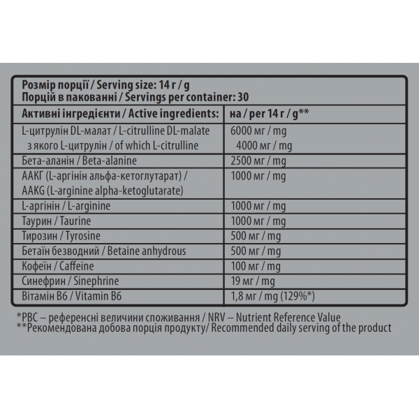 Комплекс перед тренуванням з кофеїном, Sporter, Ulta Max + caffeine - 420 г